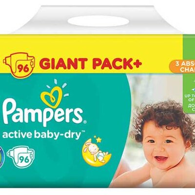 Pelene Pampers Active GBag Plus 4+  Maxi 9-16kg 96 kom.