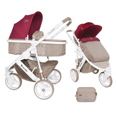 LORELLI Kolica za bebe CALIBRA3 Set 2 u 1 Beige and Red