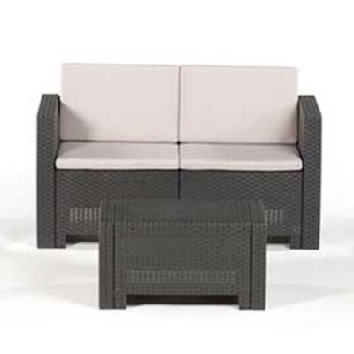 Baštenska Garnitura Colorado Antracit - 2 Fotelje, Dvosed i Sto