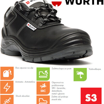 Wurth Bezbednosna cipela Poluks plitka S3 vel. 44