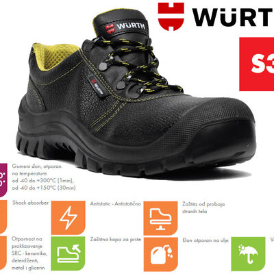 Wurth Bezbednosne cipele Rubber guard S3 plitke vel. 42