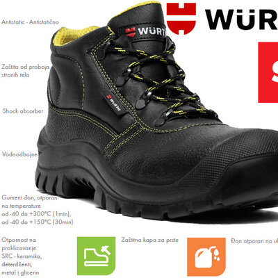 Wurth Bezbednosne cipele Rubber guard S3 duboke vel. 44