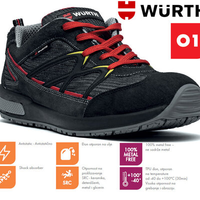 Wurth Radna patika Jogger Black O1 vel. 42
