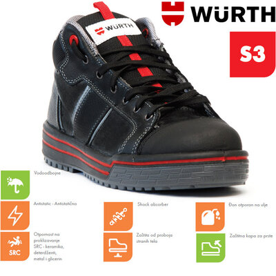 Wurth Bezbednosne patike Sneakers S3 duboke vel. 37