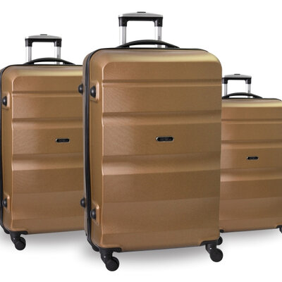 Komplet 3 ABS Tvrda Kofera Porto Gold