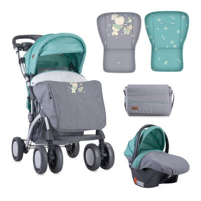 LORELLI Kolica za bebe TOLEDO set Grey and Green Bunnies