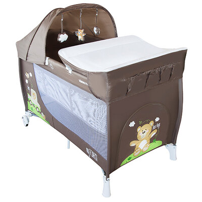 KIKKA BOO Prenosivi krevetac 2 nivoa MY FOREST Bear