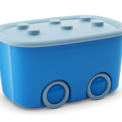 Kutija za odlaganje igracaka sa tockovima kis funny box plava