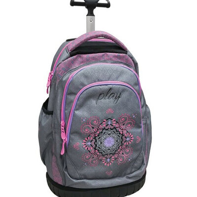 Play Školski ranac sa točkićima Trolley - Ornament Grey