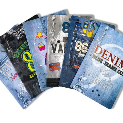 Male sveske na široke linije - pakovanje 10 komada Denim