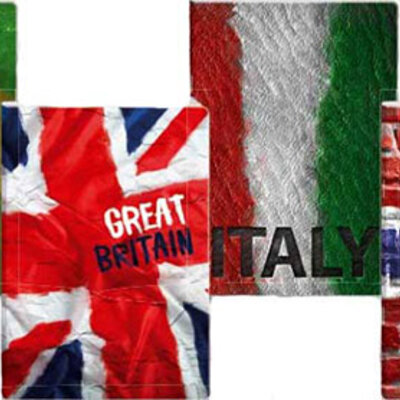 Velike sveske na linije - pakovanje 10 komada Retro Flags