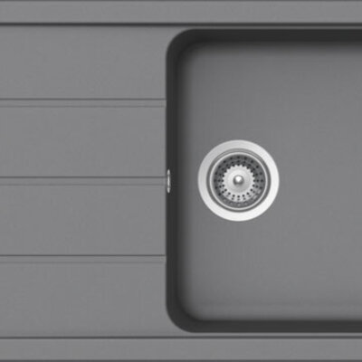 Granitna sudopera Formhaus D-100L chrome siva