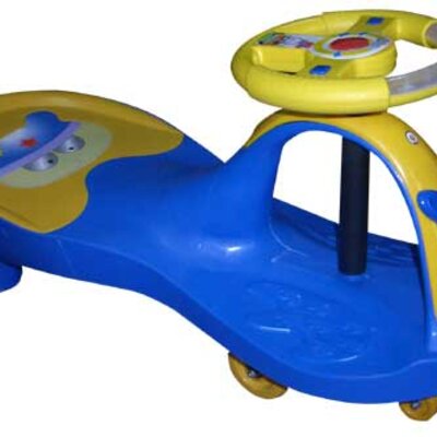 Vozilo koje se pokreće okretanjem volana plavo