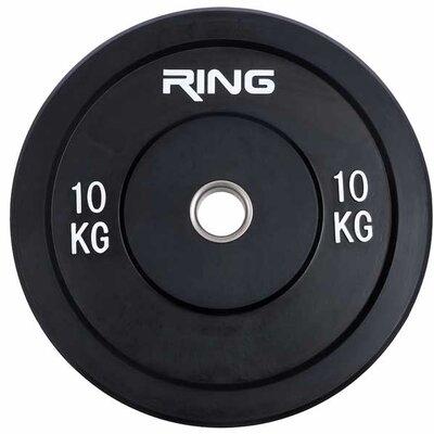 Olimpijski teg za šipku bumper crni 1x10kg Ring PL37-10