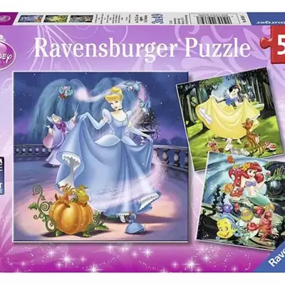 Ravensburger Puzzle 3u1 Diznijeve princeze - Pepeljuga, Snežana, Mala sirena 09339