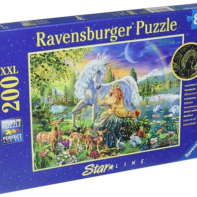 Puzle 200 delova - Jednorog i vila na mesečini - Ravensburger Star Line 13673