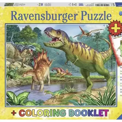 Slagalica 100 delova + bojanka - Svet dinosaurusa - Ravensburger 13695