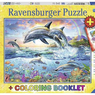 Slagalica 100 delova + bojanka - Delfini - Ravensburger 13697