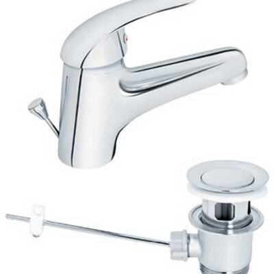 Rosan Baterija za lavabo sa tri cevi i metalnim odlivnim ventilom J301003M