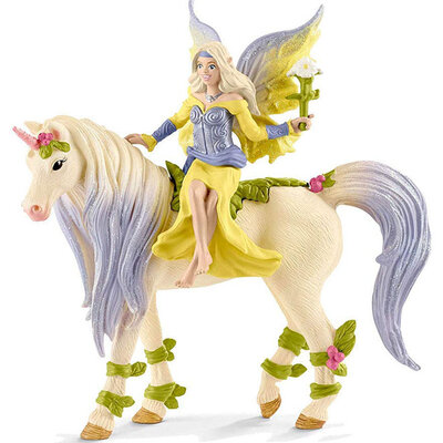 Schleich Figura Bayala - Vila Sera na leđima cvetnog jednoroga 70565