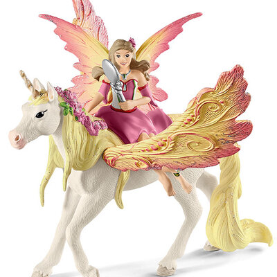 Schleich Figura Bayala - Vila Feya na leđima jednoroga-pegaza 70568