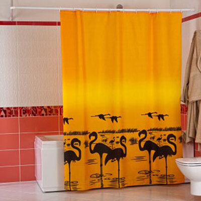 Zavesa za kadu i tuš kabinu Flamingo narandzasta 180x200