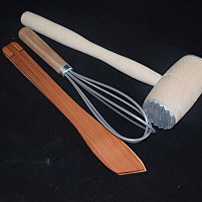 Set tučak za meso, sklopiva štipaljka i ručna mućkalica