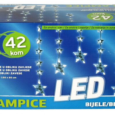 Novogodišnje lampice - zavesa sa zvezdicama 150 x 80 cm za unutrašnju i spoljašnju upotrebu