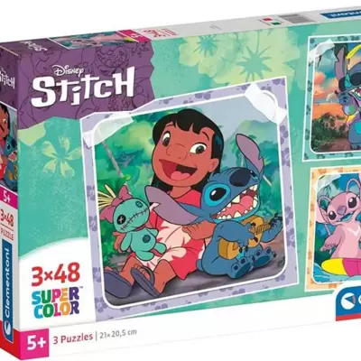Puzzle slagalice za decu 3x48 delova Disney Lilo and Stitch Clementoni 25321