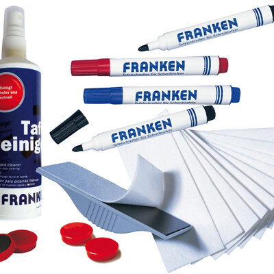 Franken Set za belu tablu Markeri, magneti, sprej i brisač 09WE50