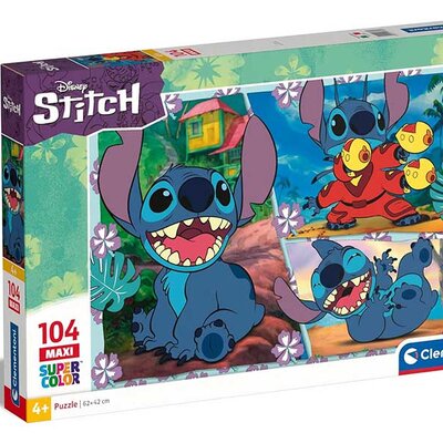 Puzzle slagalice za decu 104 maxi dela Disney Stitch Clementoni 23776