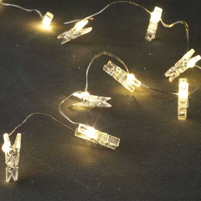 Novogodišnje dekorativne lampice na baterije u obliku štipaljki 10LED