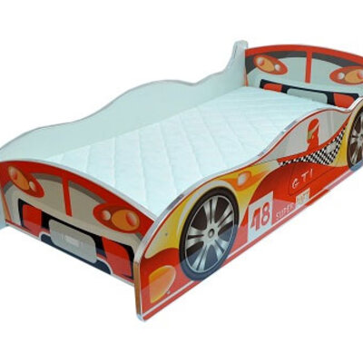 Dečiji krevet u obliku automobila Sa dušekom 802 crveni