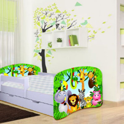 Dečiji krevet sa fiokom i dušekom Green Jungle 803