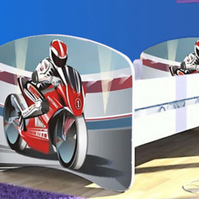 Dečiji krevet sa fiokom i dušekom Blue Motor 803