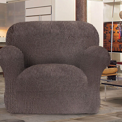 Bielastična presvlaka za fotelju braon