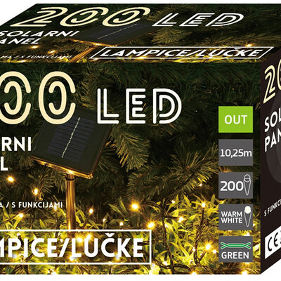 Novogodišnje lampice sa solarnim napajanjem