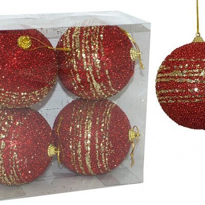 Ukrasi za jelku crveni - 4 komada