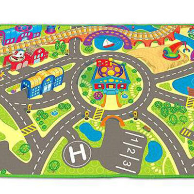 KIDS II Podloga - tepih za igru Go Grippers - Staza za automobile