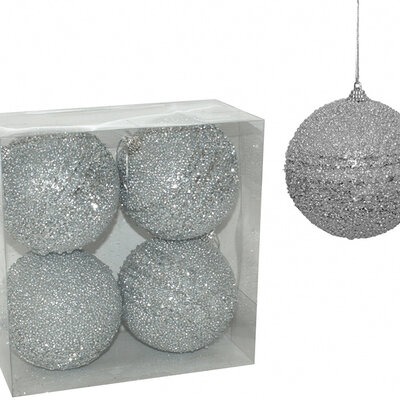 Ukrasi za jelku srebrni - 4 komada