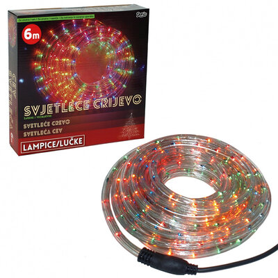 Multikolor svetleće crevo dužine 6 m za spoljnu i unutrašnju upotrebu