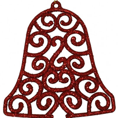 Ukras za jelku u obliku zvona crvene boje