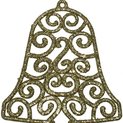 Ukras za jelku u obliku zvona zlatne boje