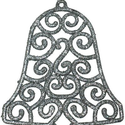 Ukras za jelku u obliku zvona srebrne boje