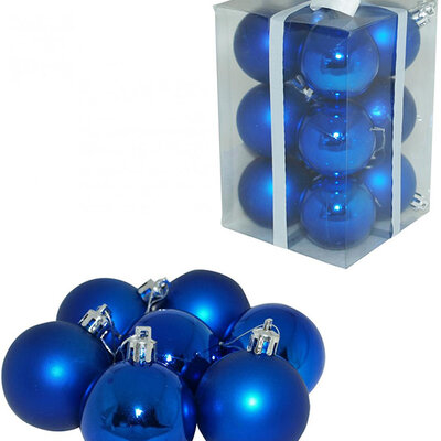 Ukrasi Za Jelku 12 komada - Kuglice 5 cm plave
