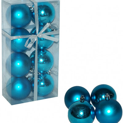 Ukrasi Za Jelku 8 komada - Kugle 7 cm Tirkizne