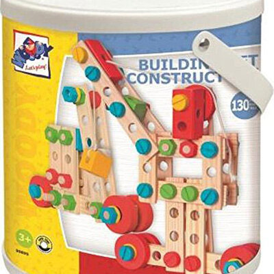 Woodyland Drveni građevinski set u kantici 130 delova 90895