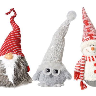 Sneško Sova i Patuljak - 3 novogodišnje figure u kompletu