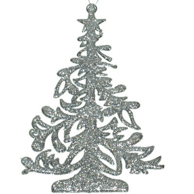 Ukrasi za jelku - jelkice u srebrnoj boji 6 kom