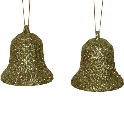 Ukrasi za jelku - zvona u zlatnoj boji 2 kom